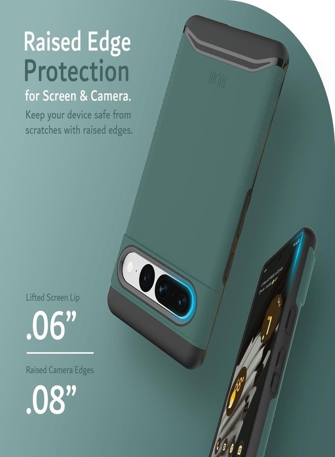 توديا جراب TUDIA Merge [بمواصفات عسكرية] مصمم خصيصًا لهاتف Google Pixel 7 Pro (2022) - جراب هاتف متين مزدوج الطبقات مقاوم للصدمات لهاتف Pixel 7 Pro - أخضر غامق - Image 5